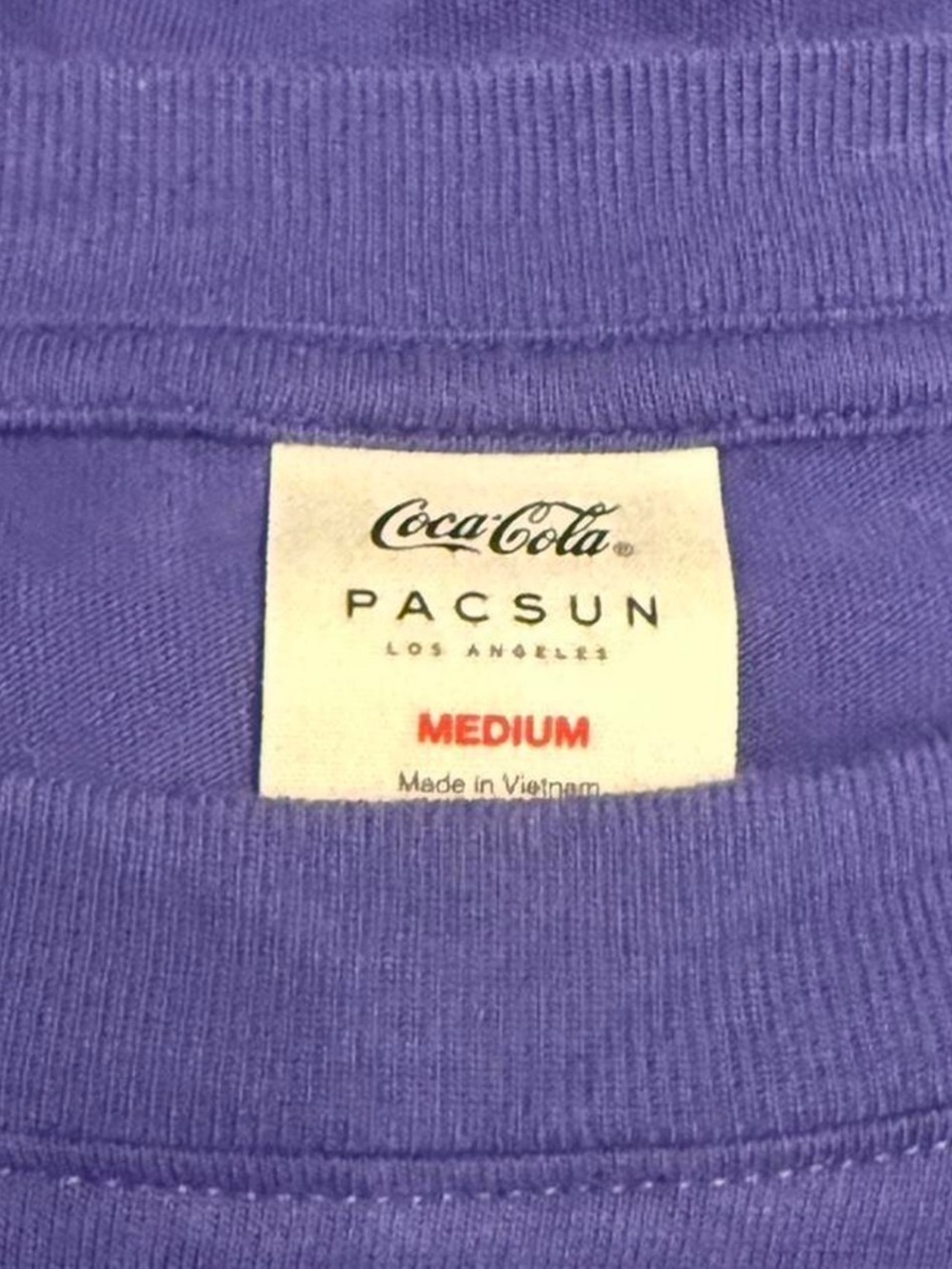 Coca Cola Purple Crewneck Tee with PacSun Tag - Picture 3 of 3